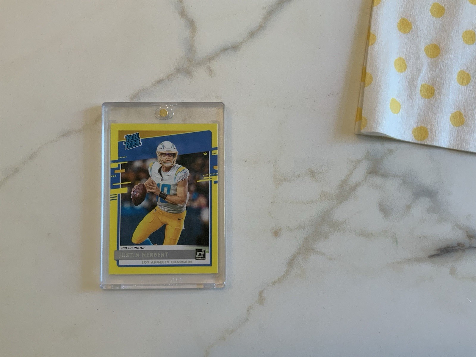 2020 Panini Donruss - Rated Rookie Justin Herbert #303 Press Proof Yellow (RC)