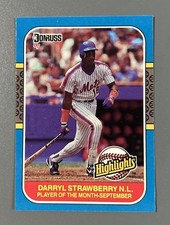 1987 Donruss Baseball Highlights Darryl Strawberry New York Mets #49
