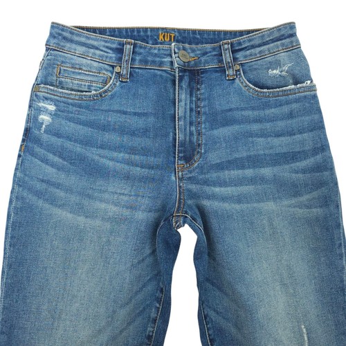 Kut From the Kloth Boyfriend Jeans Size 6 Petite Stretch Mid Rise Distressed - Picture 5 of 12