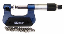 0-1" Universal Micrometer Set With 6 Pairs Interchangeable Anvils, .0001"Grads