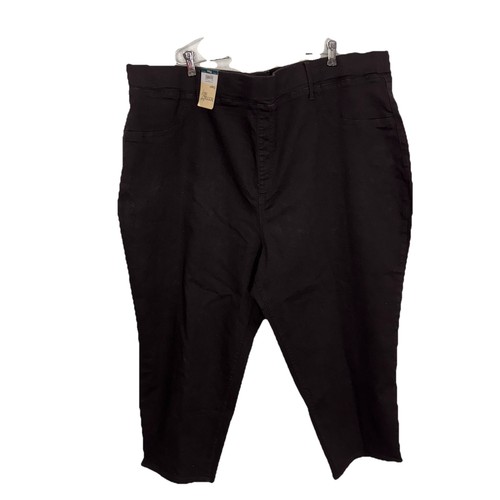 Pantalones cortos informales Terra & Sky negros de mezclilla elásticos para mujer talla grande 4X