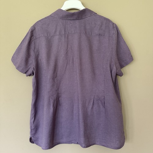 J Jill 100% Linen Button Shirt Women XL Quiet Luxury Collared Office Modest - Picture 4 of 5
