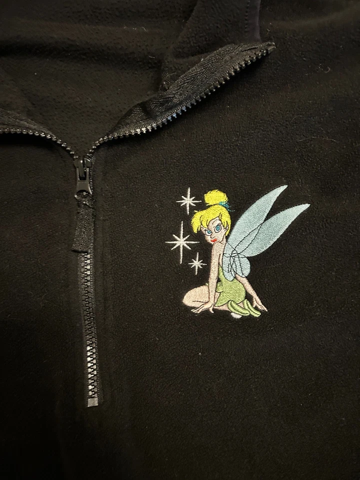 Disney Store Campanilla Pullover Negro Polar Sudadera Mujer Cremallera Cuello XXL Foto 3 de 4