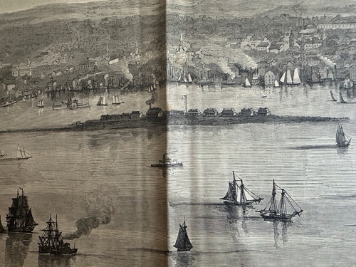 Großer 1873 Druck von Newport, RI, Hafen, Harpers wöchentliche Beilage, 33 x 23 Zoll - Bild 5 von 8