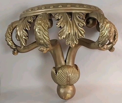©CHRISDON - Hollywood Regency Roccoco Style Gold Gilded Wall Sconce Shelf - 19"w - Picture 20 of 24