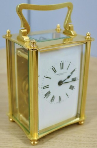 Antike französische 8 Tage Bronze Ormolu ungewöhnliches Design Uhr Kutschenuhr aus dem 19. Jh. - Bild 18 von 24