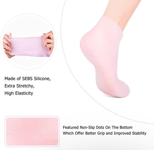 Foot Care Socks Spa Silicone Moisturizing Gel Anti Cracking Protection (XL) - Picture 9 of 12