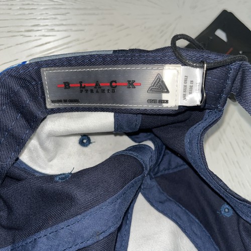 Sombrero Pirámide Negro Para Hombres Correa Ajustable Talla Única Azul Pez Informal Activo Nueva Etiqueta - Imagen 6 de 7