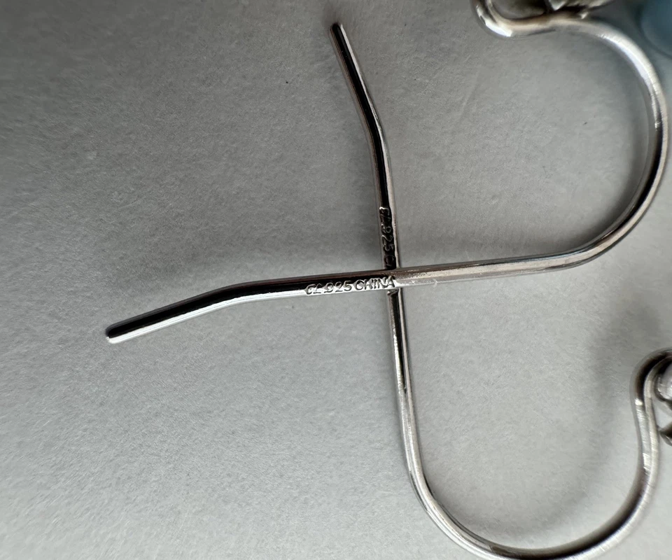 Honora 925 Sterling Silver Pearl 18” Necklace AND Dangle Earrings Set Blue Green - Image 4 of 4