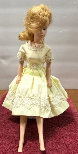 Vintage 1960s American Character Tressy Doll Growing Hair Yellow Dress