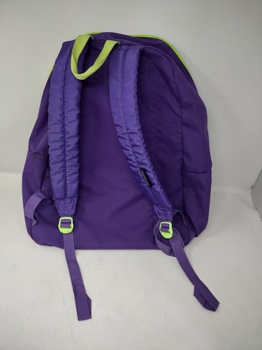 Vintage Jansport Backpack Purple Neon Green USA Rare 90s Retro Classic - Picture 2 of 7