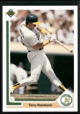 Terry Steinbach 1991 Upper Deck #153b Oakland Athletics
