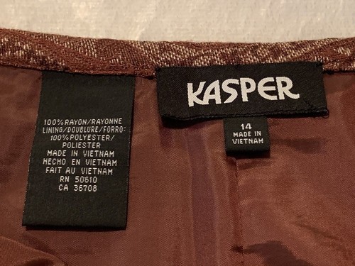 Womens Kasper Brown Paisley Print A-line Skirt Size 14 Fully Lined Side Zip - Picture 7 of 9