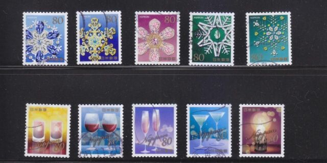 JAPAN 2013 WINTER GREETING 80 YEN COMP. SET OF 10 STAMPS IN FINE USED CONDITION