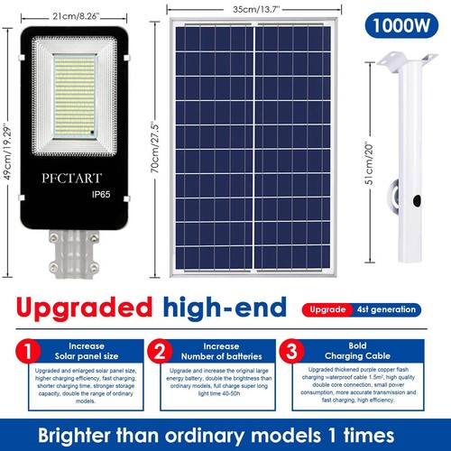 1000W Solar Street Lights Outdoor Waterproof High Brightness Outdoor Road Lamp - Bild 24 von 25