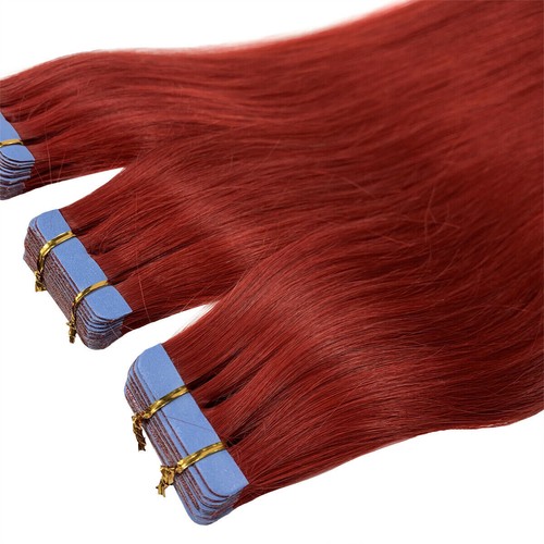 Tape in Hair Extensions Real Remy Human Hair Invisible Skin Wefts Colored Hair - Picture 82 of 129