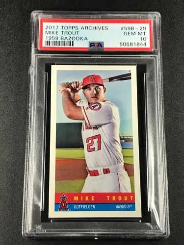 MIKE TROUT 2017 TOPPS ARCHIVES #59B-20 1959 BAZOOKA CARD PSA 10 GEM ANGELS MLB