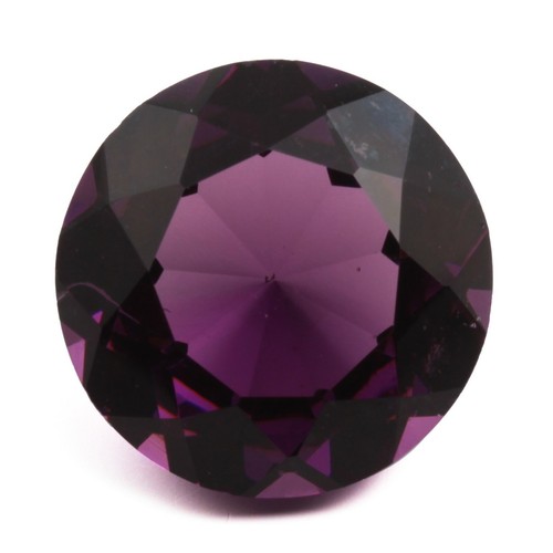 Large antique Czech hand cut round purple amethyst glass rhinestone 20mm - Picture 1 of 3