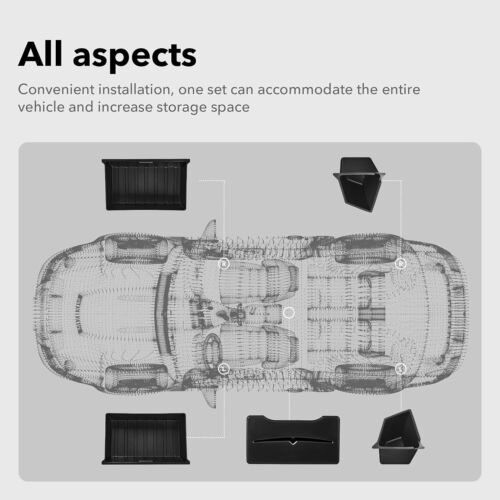 3W 2023 2024 Tesla Model Y Trunk Organizer Tray Storage Box Bin TPE Waterproof - Picture 2 of 10