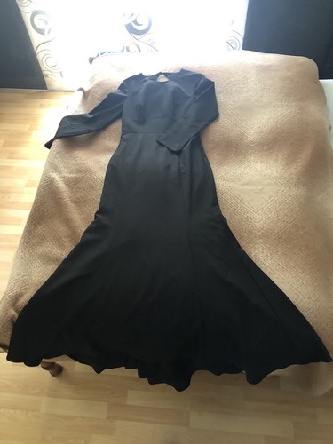 Ballkleid, Gr. 40 (eher: 38!), schwarz, mit Schleppe - Bild 4 von 7