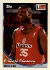 1993-94 Topps #158 Calbert Cheaney RC Rookie Washington Bullets Indiana Hoosiers