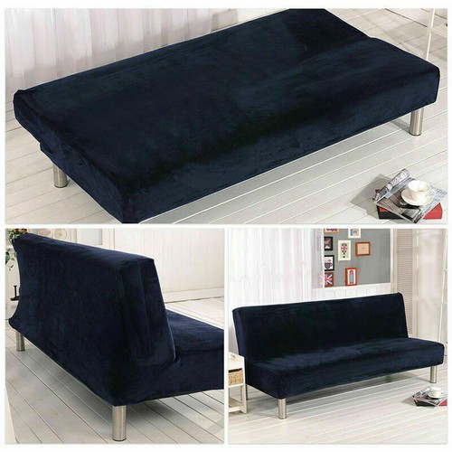 Armloser Sofabezug Stretch Samt Schlafsofa Bezug Futon Schonbezug Schutz - Bild 4 von 68