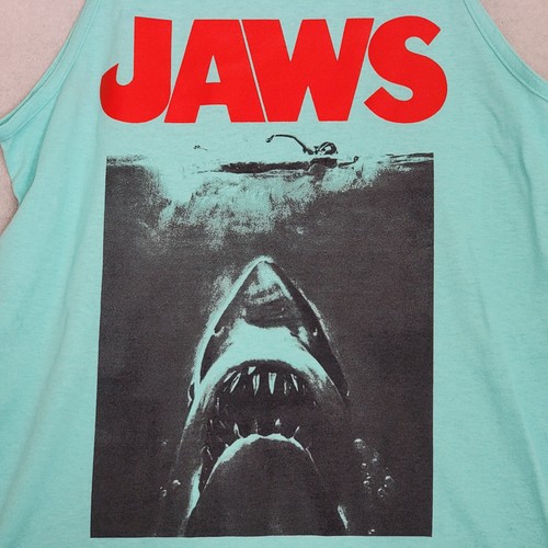 JAWS Tank Top MUSCLE SHIRT Mens SMALL S BLUE MOVIE SHARK PULLOVER NWT - Picture 11 of 14