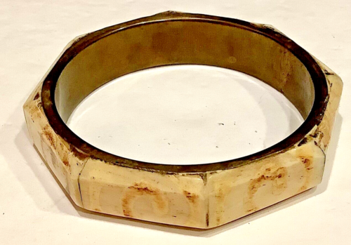 Genuine Camel BONE Bangle Bracelet Vintage Octagon (8) Sided Shape free ship