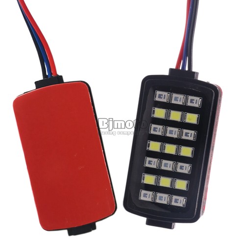 2X White Red Universal Motorcycle LED Strobe Flash Warning Brake Tail Light - Foto 10 di 12
