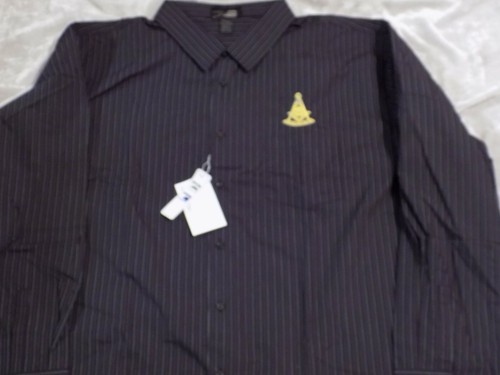 Mens Long Sleeve Embroidered Past Master Long Sleeve Dress Shirt 4XL NEW! - Picture 2 of 9