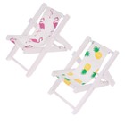 2Pcs Mobile Phone Holder Nautical Party Favors Mini Wooden Beach Chair Ornament 