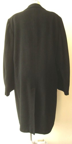 MENS BLACK CASHMERE DRESS COAT 3 BUTTON FRONT SAKS FIFTH AVENUE SZ 42 EUC - Picture 6 of 6
