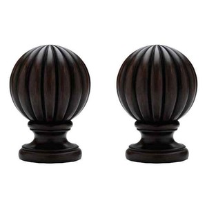Select 1 3 8 Wood Reeded Ball Finial Drapery Rod Curtain Pole