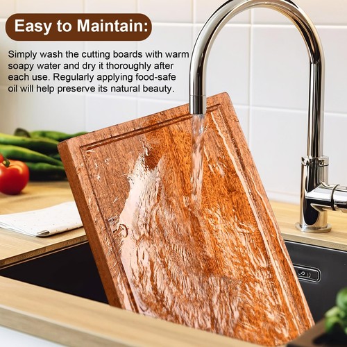 Wooden Cutting Boards For Kitchen Wood Chopping Board Thick One-piece Cutting... - Picture 6 of 7