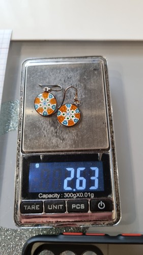 Italian Earrings Le Murrine Veneziane Silver 925 , Murano glass - Picture 9 of 12