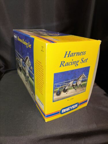 Rare Breyer Harness Racing Set 3360 2-Wheel Metal Sulky Cart Leather Harness NIB - Picture 6 of 9