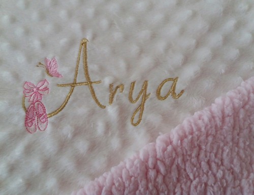 Ballet shoes Personalised luxury Dimple Sherpa Fleece Blanket - Picture 2 of 4