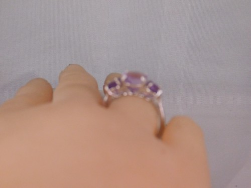Amethyst Dreistein Ring 1,40 ct. Rund Sterling Silber - Bild 5 von 7
