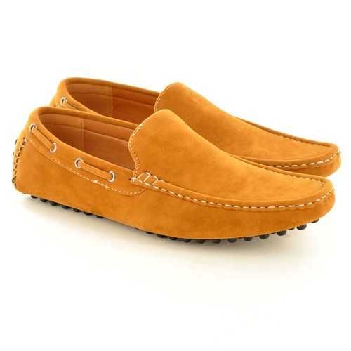Nuevos mocasines informales de gamuza sintética para hombre con zapatos sin cordones disponibles. Tallas del Reino Unido 6-11 - Imagen 42 de 120