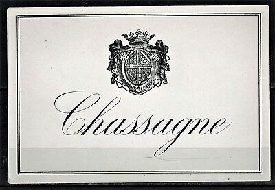 Ancienne Etiquette de Vin Bourgogne Réf.55 Chassagne Blason