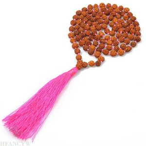 8MM Rudraksha Tassels knot Necklace 108 Beads pray Chakra cuff energy Gemstone