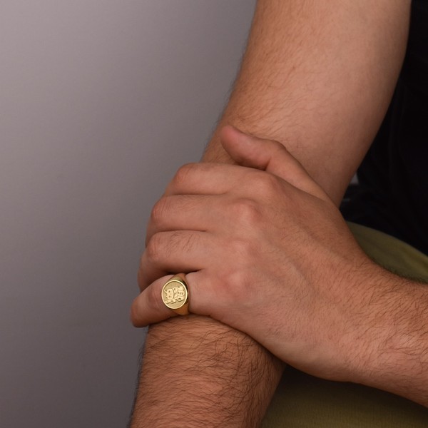 Alternate view of 14k Gold Maneki Neko Ring, Lucky Cat Jewelry, Japan Fortune Prosperity Charm