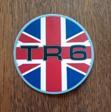 Triumph TR6 Union Jack Badge Stickers Color Label Vintage 3" British Full Color