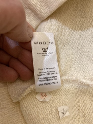 Sainsbury’s Hooded Cream Sweatshirt TU Size 14 EUC - Picture 8 of 8