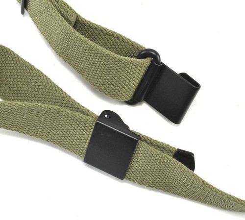 M1 GARAND CANVAS RIFLE SLING with Correct WW2 Hardware OD marked JT&L 1944 - Picture 3 of 7