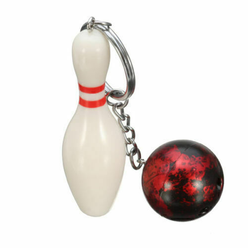 Fashion Mini Cute Bowling Pin and Ball Keychain Key Ring 3D Keyfob Keychain Gift - Picture 14 of 14