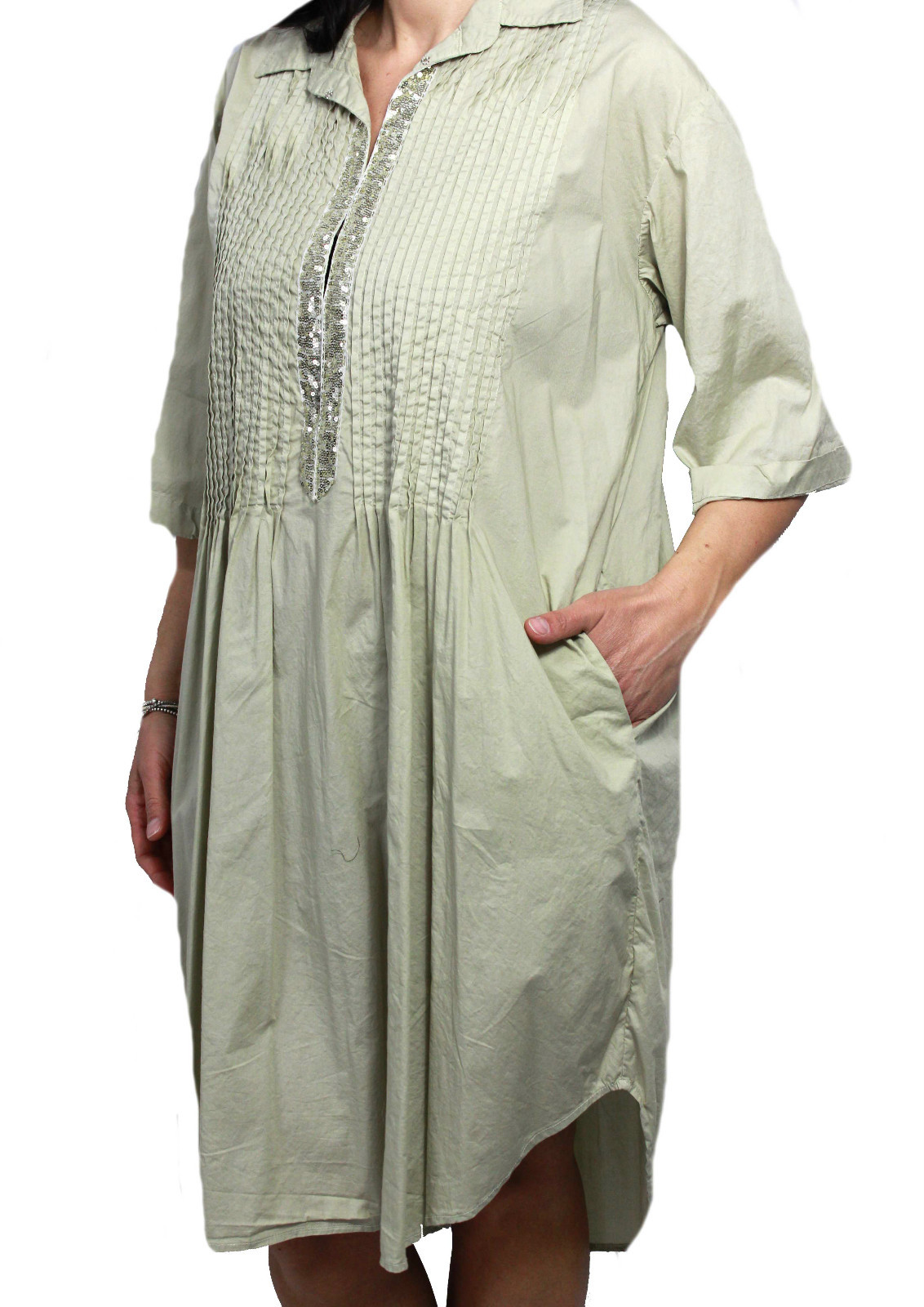 ROBERTA GUERCINI Kleid Frau Eis mit Pailletten 100% Baumwolle MADE IN ITALY ROBERTA GUERCINI Kleid Frau Eis mit Pailletten 100% Baumwolle MADE IN ITALY