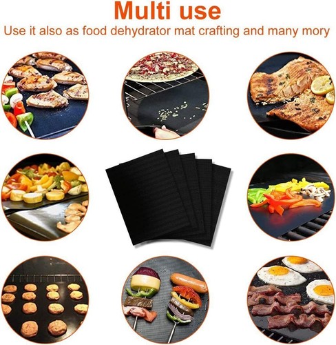 Juego de 5 alfombrillas para barbacoa 40x33 cm, soporte para barbacoa, teflón antiadherente, perfecto para barbacoa - Imagen 14 de 21