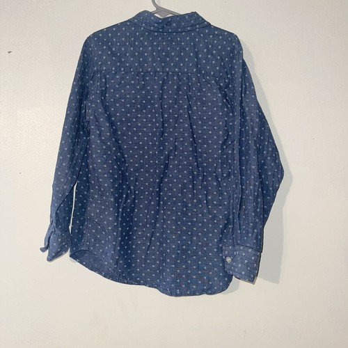 WRANGLER Boys Button Down 100% Cotton Blue Print Long Sleeve Shirt Medium (8) - Picture 2 of 4
