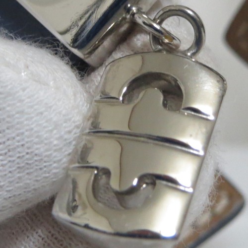 Authentic Bvlgari Parentesi Charm Bracelet Bangle Navy Leather Made in Italy - Picture 6 of 21